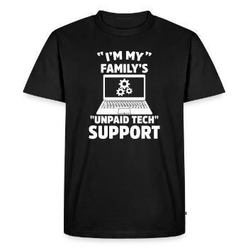 Je suis le support technique non rémunéré de ma famille Humour informatique drôle - T-shirt Premium bio Homme - noir - Devant - Nico (187cm)