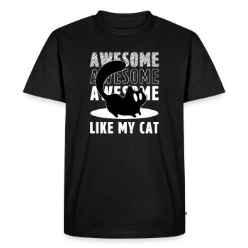 Génial comme mon chat drôle de chat noir silhouette - T-shirt Premium bio Homme - noir - Devant - Nico (187cm)