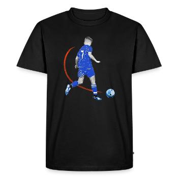 Soccer player with ball - Men's Premium Organic T-Shirt - black - Front - Nico (187cm)