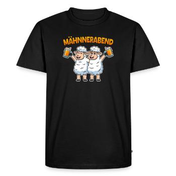 Soirée Mouton Homme Bière Soirée Crinière de Mouton - T-shirt Premium bio Homme - noir - Devant - Nico (187cm)