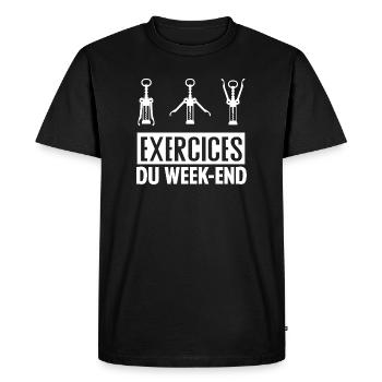 Weekend Humorous T-Shirt - Men's Premium Organic T-Shirt - black - Front - Nico (187cm)