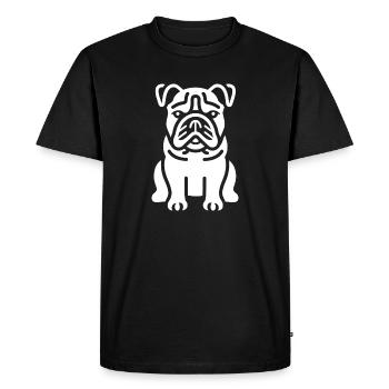 Illustration de Bouledogue Expressive - T-shirt Premium bio Homme - noir - Devant - Nico (187cm)