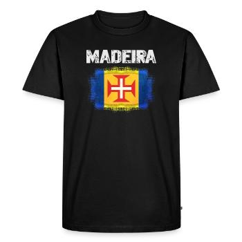 Madeira Flag Spirit Design - Men's Premium Organic T-Shirt - black - Front - Nico (187cm)