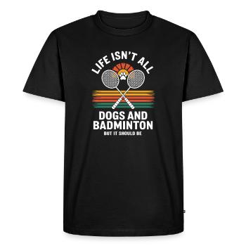 Dogs and badminton - Men's Premium Organic T-Shirt - black - Front - Nico (187cm)