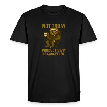 Pas aujourd'hui – productivité annulée - T-shirt Premium bio Homme - noir - Devant - Nico (187cm)