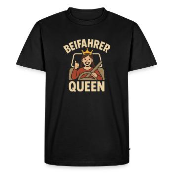 Passenger Queen Design - Men's Premium Organic T-Shirt - black - Front - Nico (187cm)