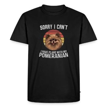 Poméranien désolé je ne peux pas concevoir - T-shirt Premium bio Homme - noir - Devant - Nico (187cm)