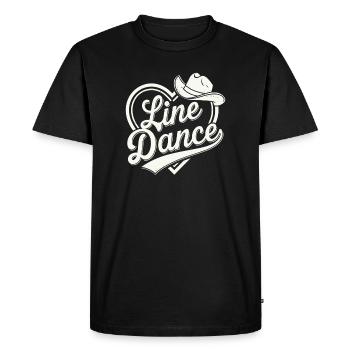 Line Dance Cowboy Design - Men's Premium Organic T-Shirt - black - Front - Nico (187cm)
