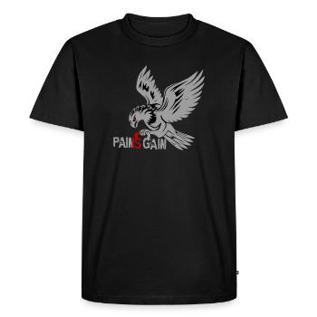 Pain is Gain Adler Fitness Gym Bodybuilding - Men's Premium Organic T-Shirt - black - Front - Nico (187cm)