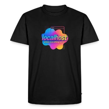 Localhost T-shirt graphique coloré pour les développeurs - T-shirt Premium bio Homme - noir - Devant - Nico (187cm)