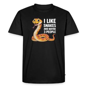 J’aime les serpents – Motif de serpent amusant - T-shirt Premium bio Homme - noir - Devant - Nico (187cm)