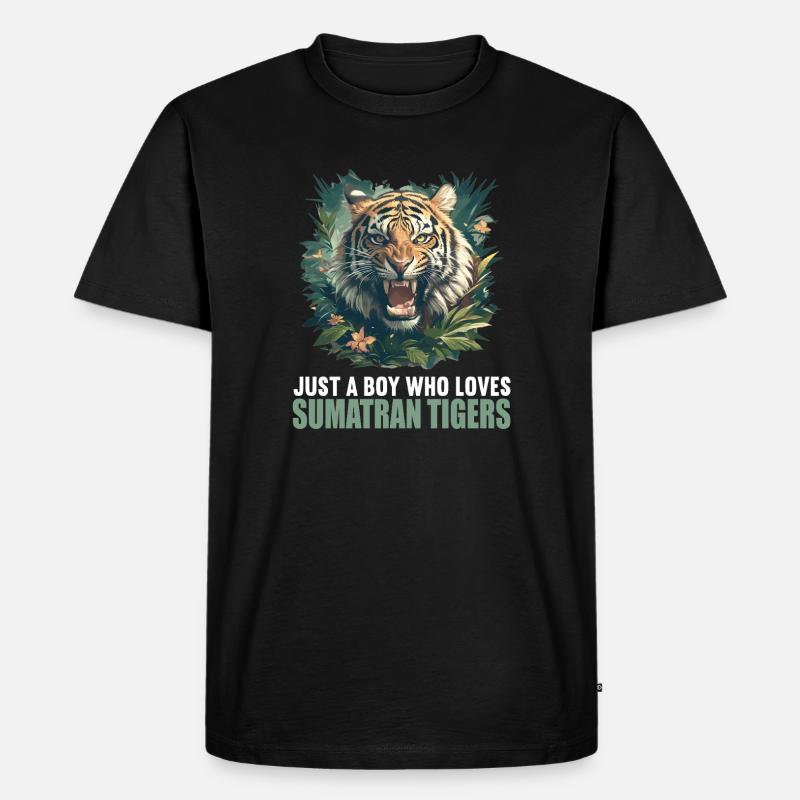 Sumatra-Tiger - Männer Premium Bio T-Shirt - Schwarz