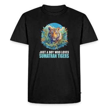 Sumatran tiger - Men's Premium Organic T-Shirt - black - Front - Nico (187cm)