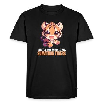 Sumatran tiger - Men's Premium Organic T-Shirt - black - Front - Nico (187cm)