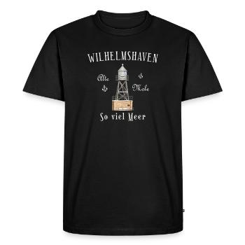 Wilhelmshaven, hand drawing, so much sea North Sea - Men's Premium Organic T-Shirt - black - Front - Nico (187cm)