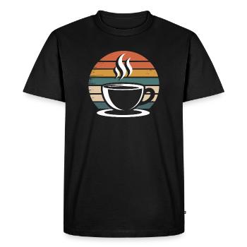 Vintage Coffee Design - Men's Premium Organic T-Shirt - black - Front - Nico (187cm)