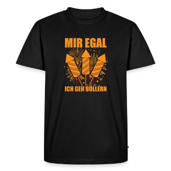 I don't care, I go firecrackers, pyrotechnicians, fireworks - Men's Premium Organic T-Shirt - black - Front - Nico (187cm)