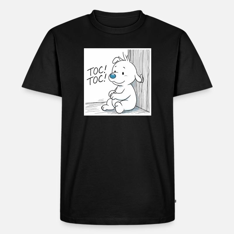 Idéfix Frappe Toc Toc Toc - Männer Premium Bio T-Shirt - Schwarz