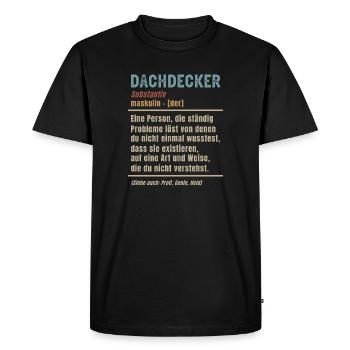 Roofer Meaning Definition Master Roofer - Men's Premium Organic T-Shirt - black - Front - Nico (187cm)