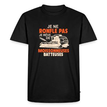 Je Rêve De Moissonneuses Batteuses Paysan Cadeau - T-shirt Premium bio Homme - noir - Devant - Nico (187cm)