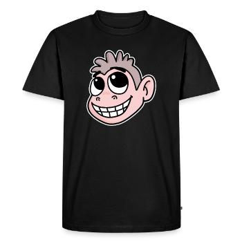 Drôle de tête de singe - T-shirt Premium bio Homme - noir - Devant - Nico (187cm)