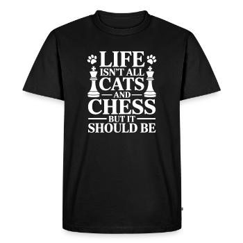 Humorous chess motif for animal lovers - Men's Premium Organic T-Shirt - black - Front - Nico (187cm)