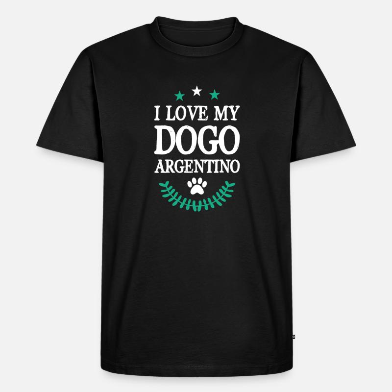 Argentinischer Hundeliebe Statement Design - Männer Premium Bio T-Shirt - Schwarz