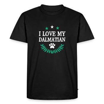 I love my Dalmatians - Men's Premium Organic T-Shirt - black - Front - Nico (187cm)
