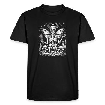 Fée squelette gothique avec phases de lune - T-shirt Premium bio Homme - noir - Devant - Nico (187cm)