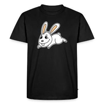 Mignon lapin illustration lapin blanc - T-shirt Premium bio Homme - noir - Devant - Nico (187cm)