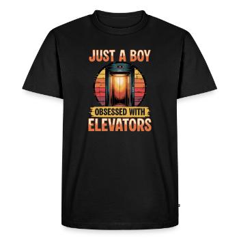 Ascenseur pour tout-petits et enfants - T-shirt Premium bio Homme - noir - Devant - Nico (187cm)