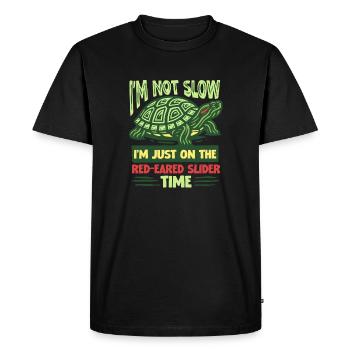 Tortue à oreilles rouges - T-shirt Premium bio Homme - noir - Devant - Nico (187cm)