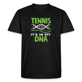Joueur de tennis, c’est dans mon ADN - T-shirt Premium bio Homme - noir - Devant - Nico (187cm)