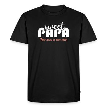 Sweet papa - T-shirt Premium bio Homme - noir - Devant - Nico (187cm)
