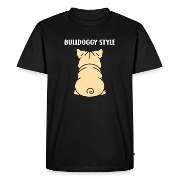 Design de Bouledogue Stylisé bulldog - T-shirt Premium bio Homme - noir - Devant - Nico (187cm)