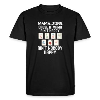 Mahjong Maman Drôle Mah Jongg Cadeau - T-shirt Premium bio Homme - noir - Devant - Nico (187cm)