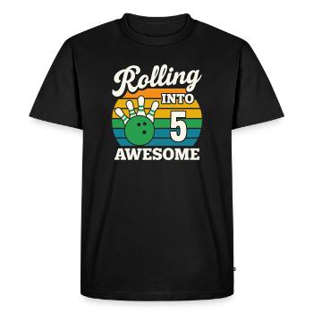 Bowling Legend 5th Birthday Design - Men's Premium Organic T-Shirt - black - Front - Nico (187cm)