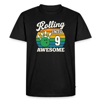Rouler en 9 conception de bowling impressionnante - T-shirt Premium bio Homme - noir - Devant - Nico (187cm)