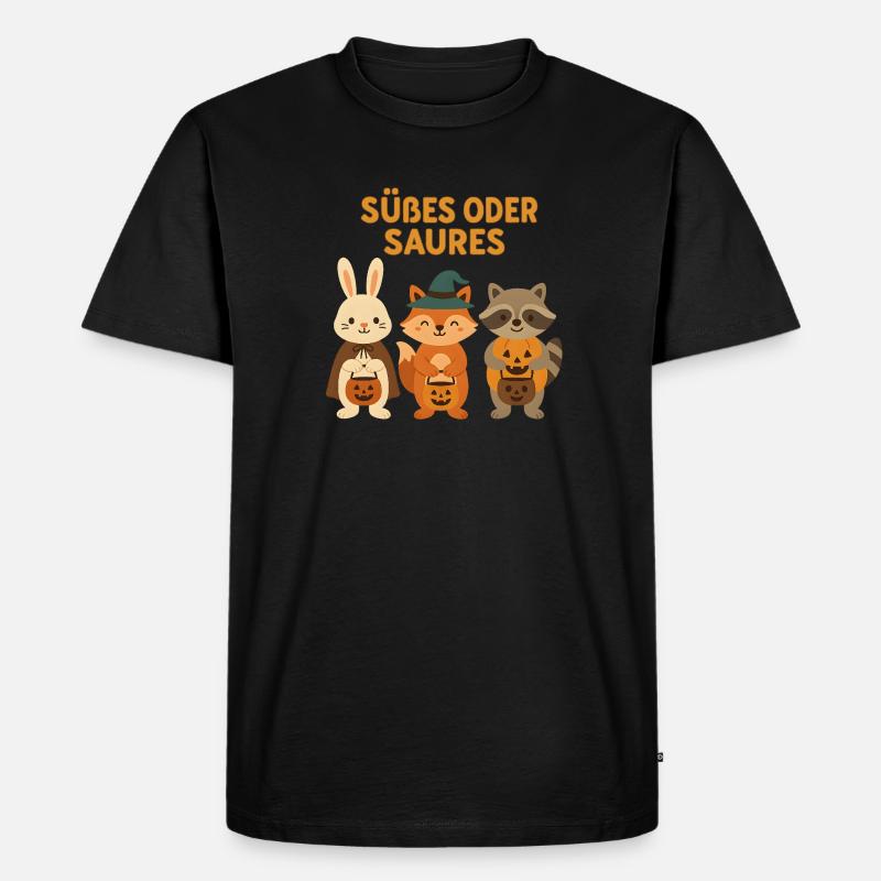 Süßes oder Saures - Waldtiere - Männer Premium Bio T-Shirt - Schwarz