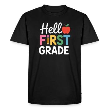 Bonjour la rentrée scolaire de première année - T-shirt Premium bio Homme - noir - Devant - Nico (187cm)