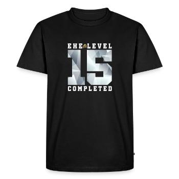 15th wedding anniversary - Men's Premium Organic T-Shirt - black - Front - Nico (187cm)