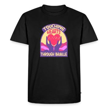 Professeur de Braille Braille Dotum - T-shirt Premium bio Homme - noir - Devant - Nico (187cm)