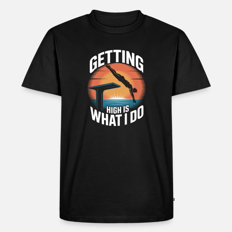 Kunstspringen Turmspringer Sprungbrett - Männer Premium Bio T-Shirt - Schwarz