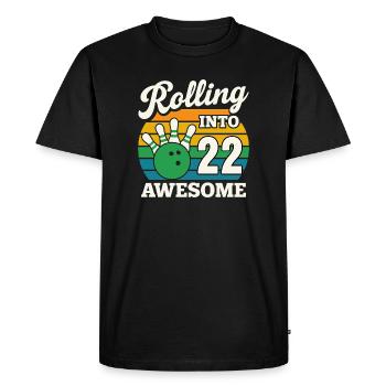 Bowling 22 Célébration Anniversaire Graphique - T-shirt Premium bio Homme - noir - Devant - Nico (187cm)