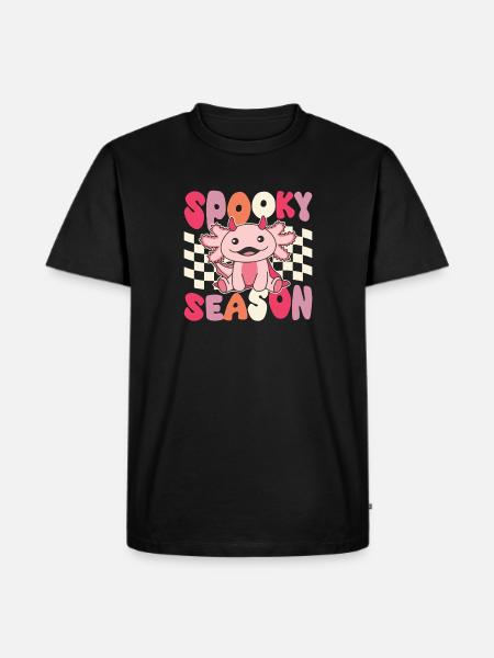 Axolotl Halloween Groovy Devil Spooky Season - Men's Premium Organic T-Shirt - black