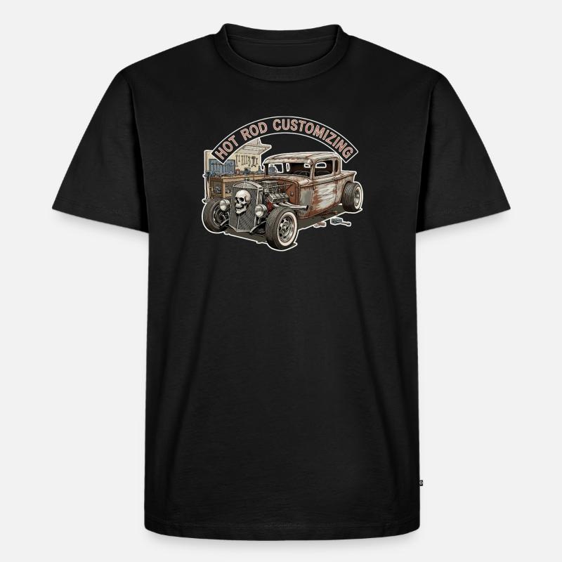 Rustic Hot Rod Customization Design - Männer Premium Bio T-Shirt - Schwarz
