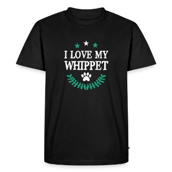 I Love my Whippet - Men's Premium Organic T-Shirt - black - Front - Nico (187cm)
