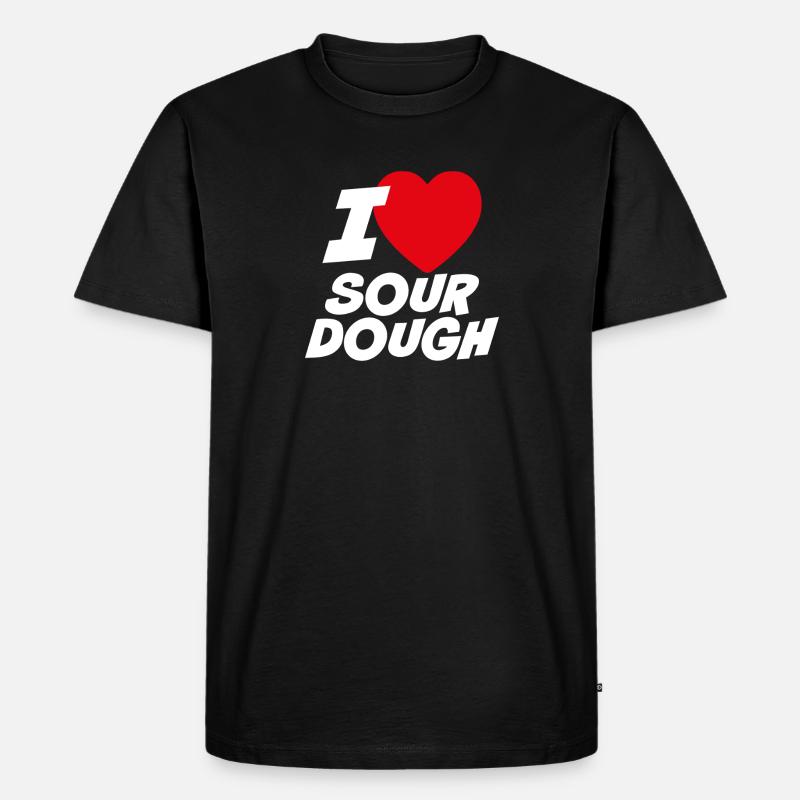Ich liebe Sauerteig - Männer Premium Bio T-Shirt - Schwarz