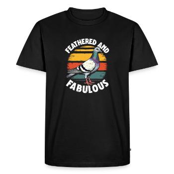 Pigeons Éleveurs de pigeons À plumes et fabuleux - T-shirt Premium bio Homme - noir - Devant - Nico (187cm)