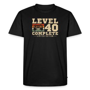 40 Anniversary Level 40 Complete 40 Years Retro - Men's Premium Organic T-Shirt - black - Front - Nico (187cm)